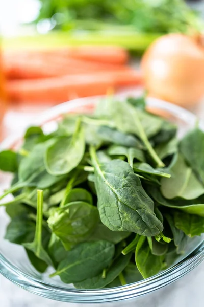 Ingredienser För Att Laga Vegetarisk Vitbönssoppa — Stockfoto