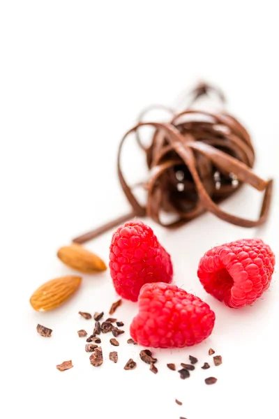 Chocolate Pasta and Raspberry — Stock Photo, Image