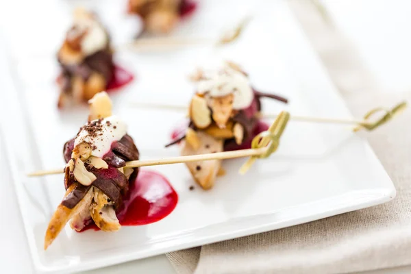 Raspberry Chicken Appetizers — Stock Photo, Image