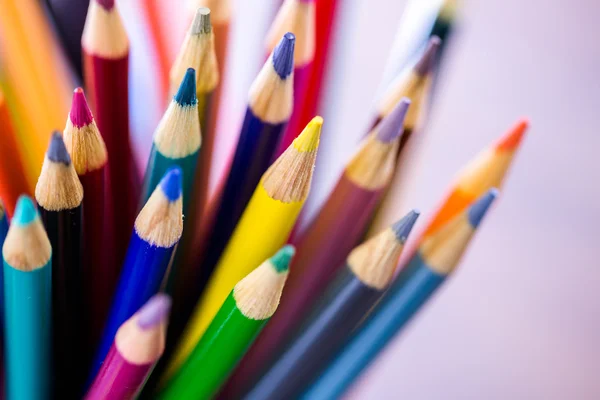 Colorful pencils, School supplies — Stock Photo, Image