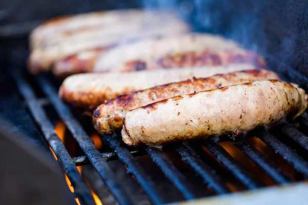 Cooking meats on barbecue grill — Stock Photo, Image