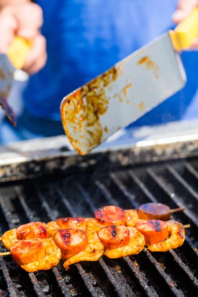 Cooking meats on barbecue — Stock Photo, Image