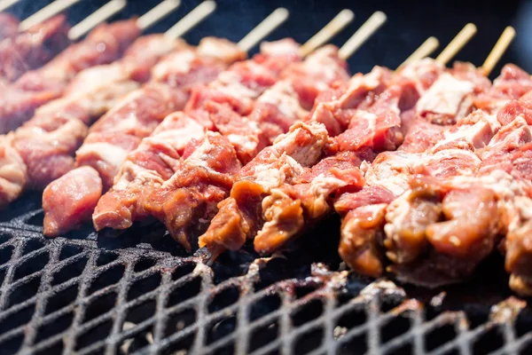 Carne di maiale sugli spiedi — Foto Stock