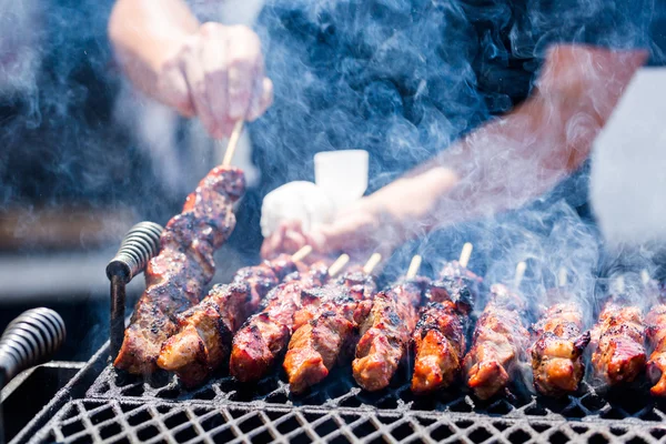 Cerdo en pinchos — Foto de Stock