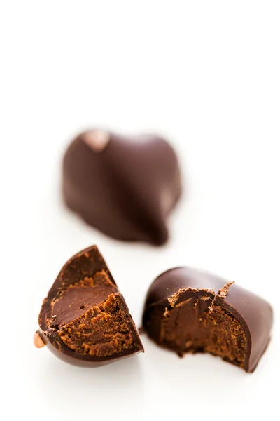 Hart shaped truffles — Stock Photo, Image