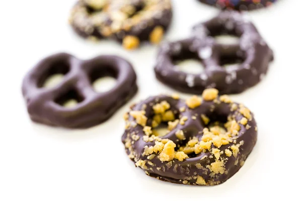 Chocolate covered pretzels — Stock Photo, Image