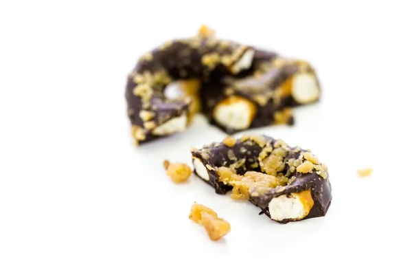 Chocolate coberto pretzel — Fotografia de Stock