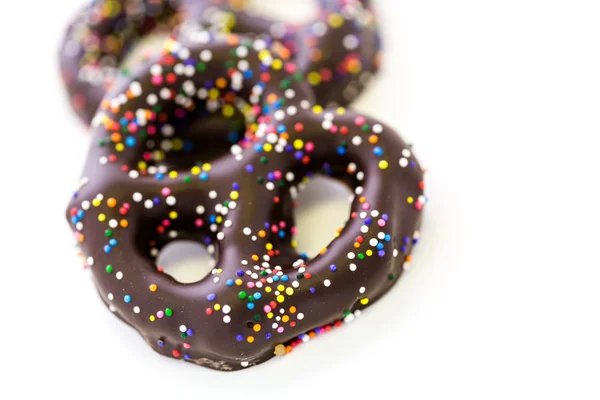 Pretzel ricoperti di cioccolato — Foto Stock