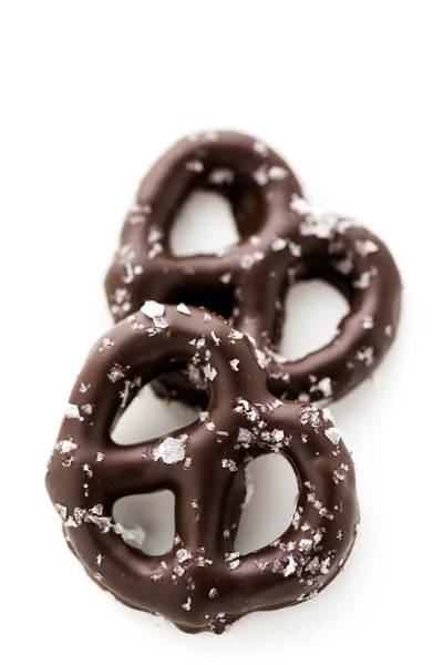 Chocolate covered pretzels — Stock Photo, Image