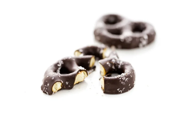 Pretzels cubiertos de chocolate —  Fotos de Stock