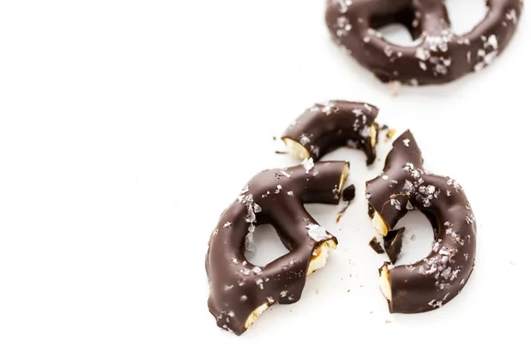 Pretzel ricoperti di cioccolato — Foto Stock