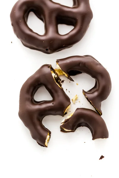 Chocolate covered pretzels — Stock Photo, Image