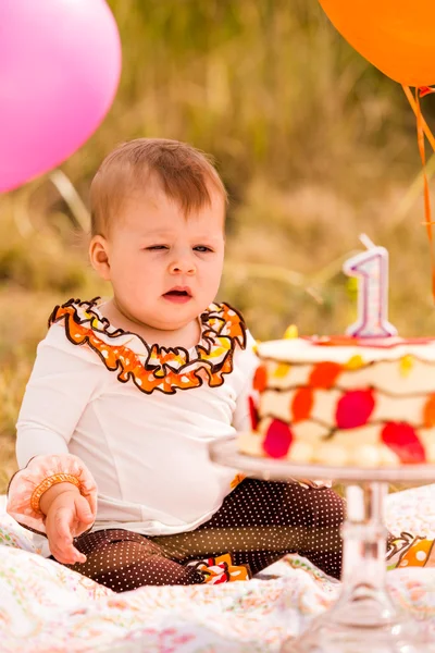 Baby girl  Birthday party — Stock Photo, Image