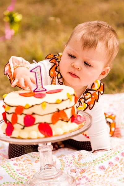 아기 소녀 생일 파티 — 스톡 사진