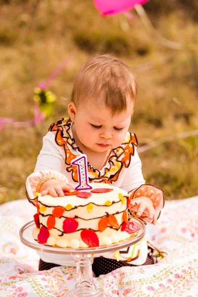 Baba lány születésnapi party — Stock Fotó