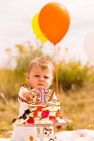 Baby meisje verjaardagspartij — Stockfoto