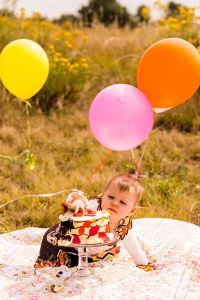 Baby girl  Birthday party — Stock Photo, Image