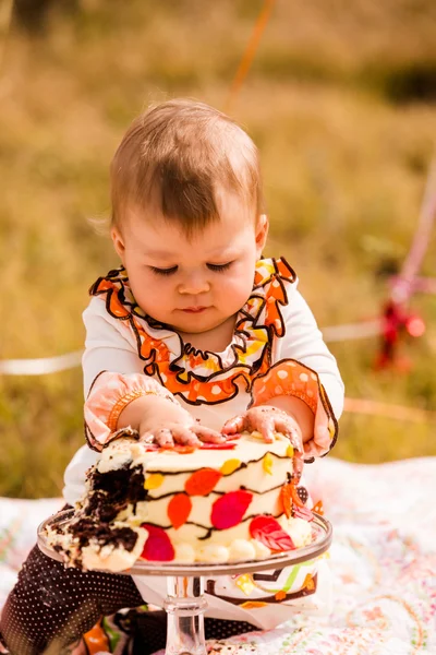 Baby meisje verjaardagspartij — Stockfoto