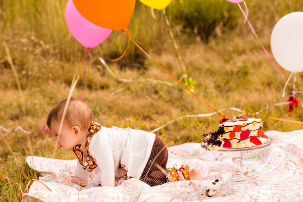 Baby girl  Birthday party — Stock Photo, Image