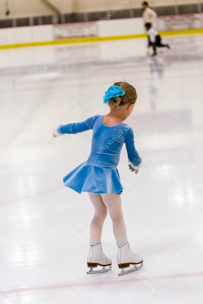 Girl practicing figure skating