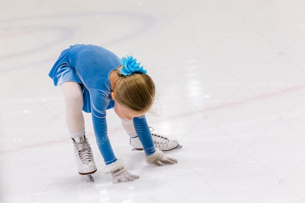 Girl practicing figure skating