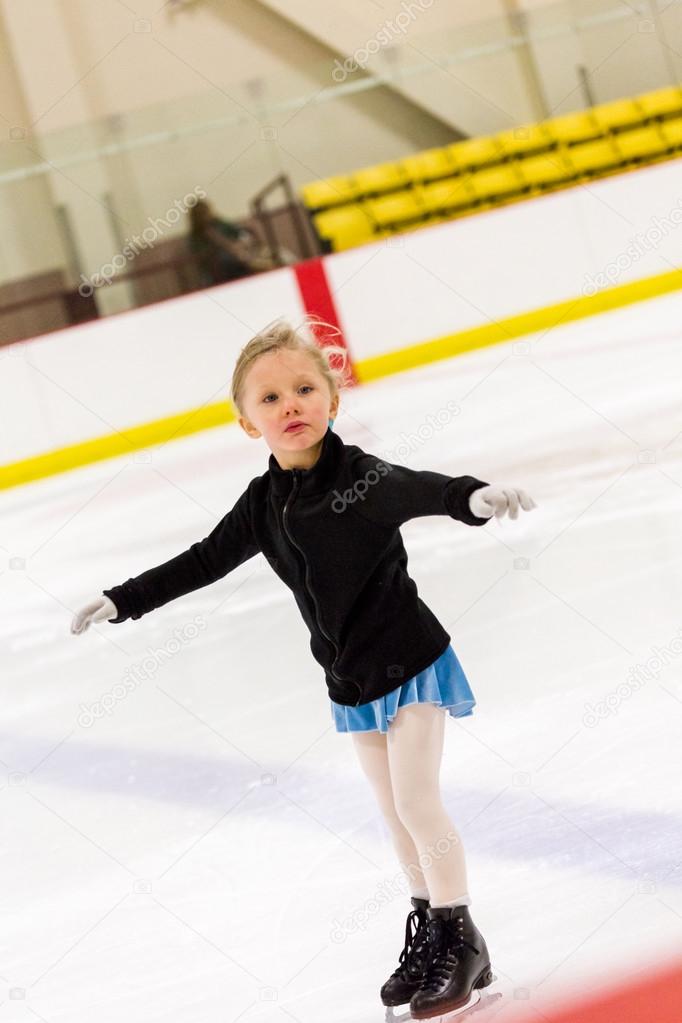 Girl practicing figure skating