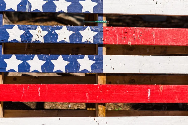 Drapeau américain peint sur bois — Photo