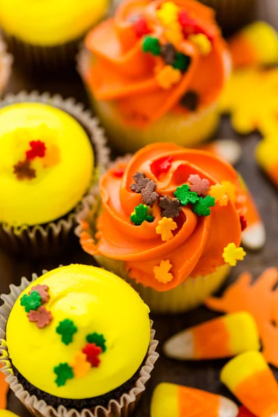 Желтые и оранжевые кексы — стоковое фото