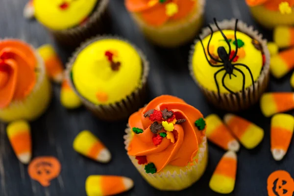 Gula och orange cupcakes — Stockfoto