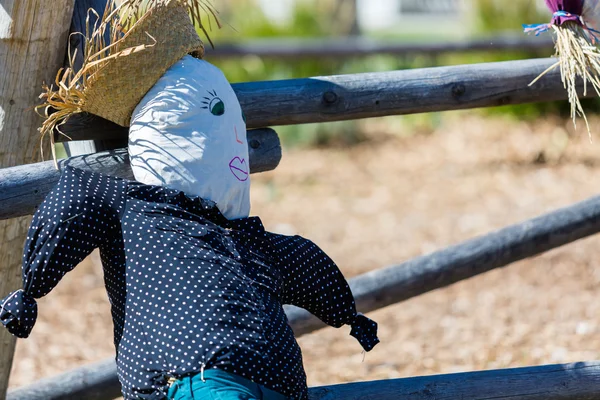 Handgemaakte scarecrow voor Halloween — Stockfoto