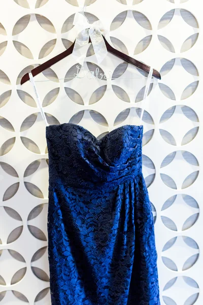 Blaue Bräute Dienstmädchen Kleid — Stockfoto