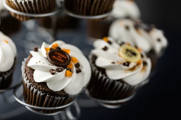 Chocolate Halloween cupcakes — Stock Photo, Image