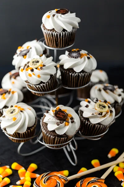 Csokoládé Halloween cupcakes — Stock Fotó