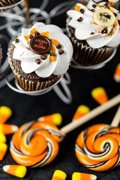 Chocolate Halloween cupcakes — Stock Photo, Image