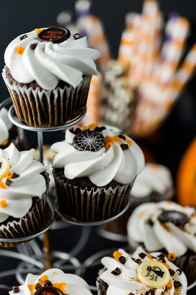 Chocolade Halloween cupcakes — Stockfoto