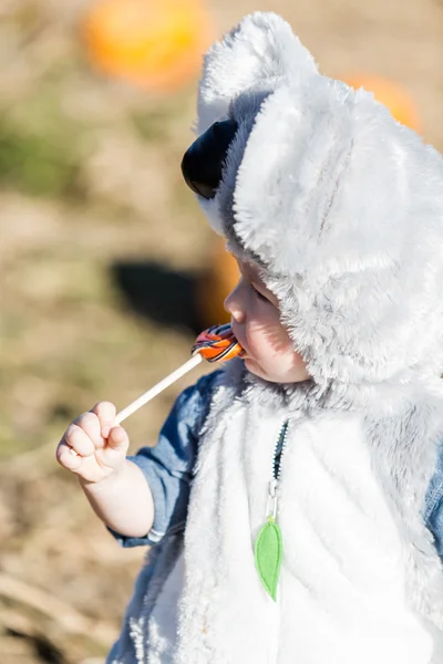 Söta unge i Halloween-kostym — Stockfoto