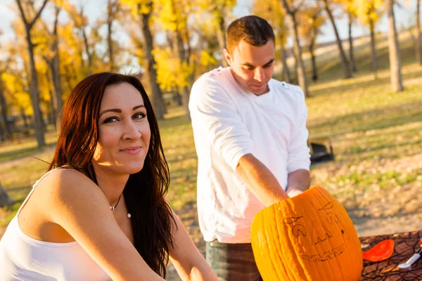 Pumpkin carving — Stock Photo, Image