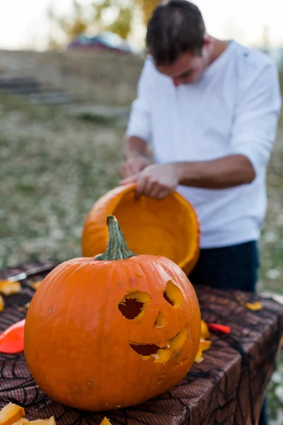 Tallado de calabaza — Foto de Stock