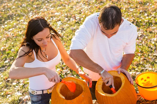 Pumpkin carving — Stock Photo, Image