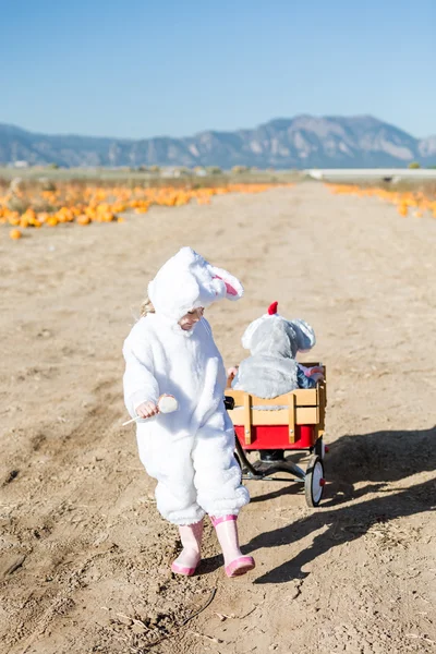 Niños con disfraces de Halloween — Foto de Stock