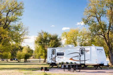 Sonbahar Colorado'da kamp.