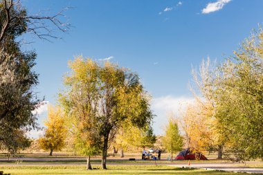 Sonbahar Colorado'da kamp.