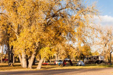 Sonbahar Colorado'da kamp.