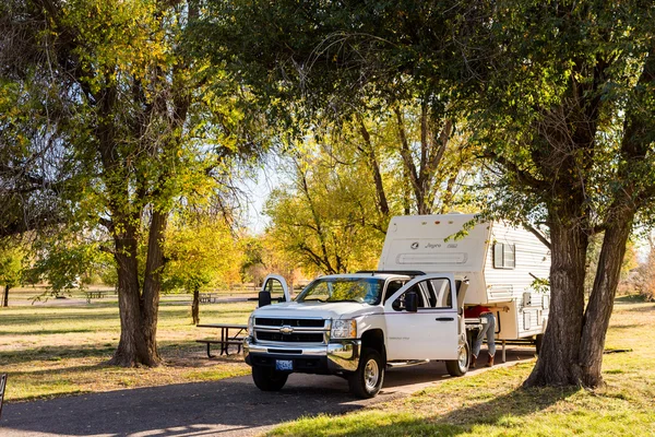 Sonbahar Colorado'da kamp. — Stok fotoğraf