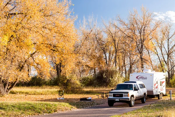 Zelten im Herbst colorado. — Stockfoto