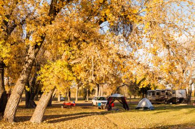 Sonbahar Colorado'da kamp.
