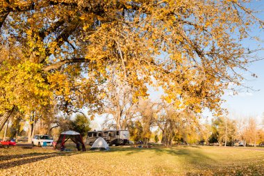 Sonbahar Colorado'da kamp.