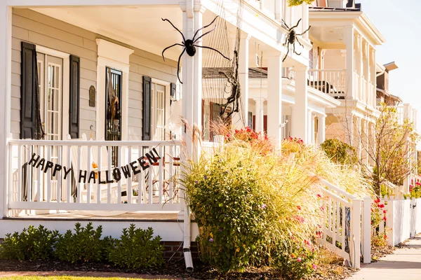 House porch decorated for Halloween — Stock Photo, Image