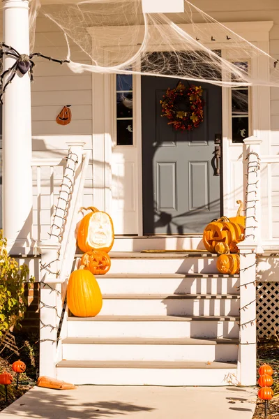 Decorazione di Halloween, zucche — Foto Stock