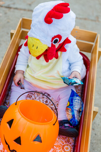 Trick or treating in costumes